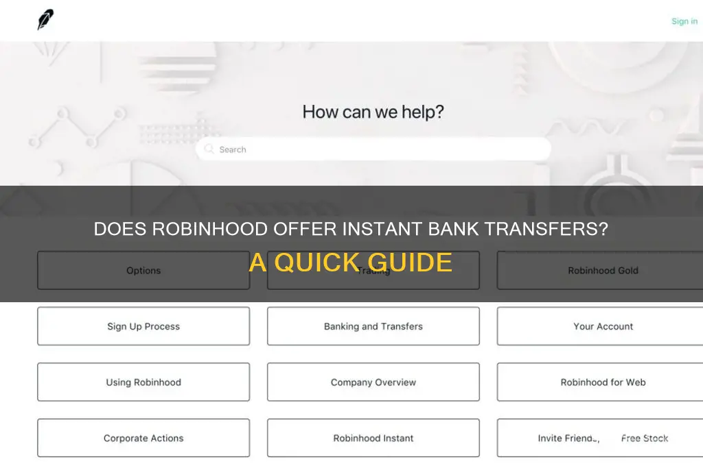 does robinhood do instant transfers to bank