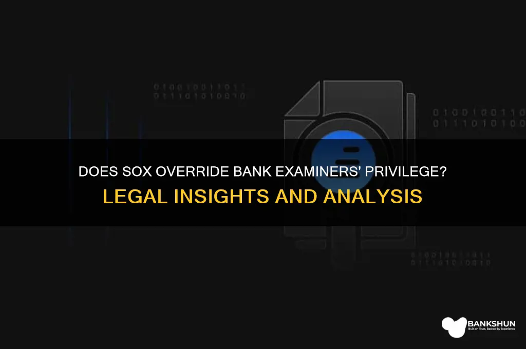 does sox preempt the bank examiners privilege