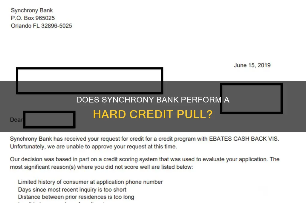 does synchony bank do a hard pull