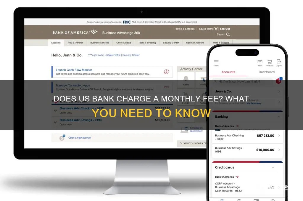 does us bank charge a monthly fee