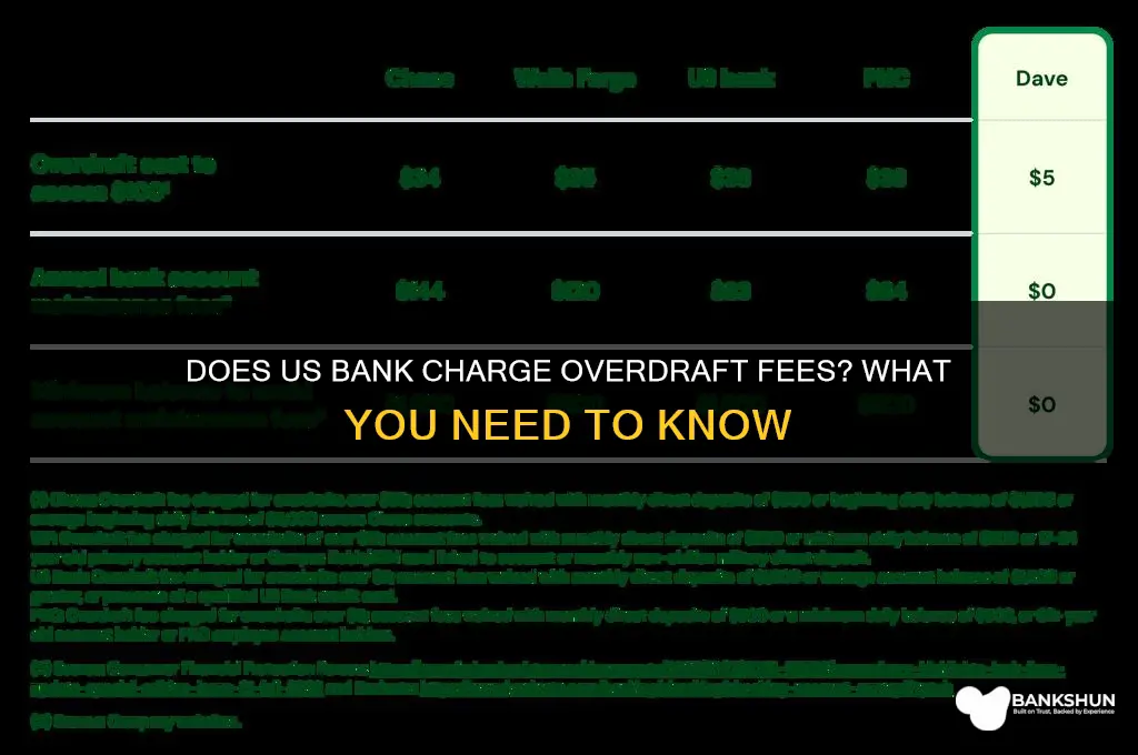 does us bank charge over draft fees