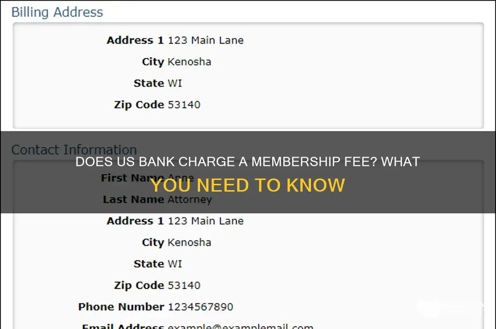 does us bank have a membership fee