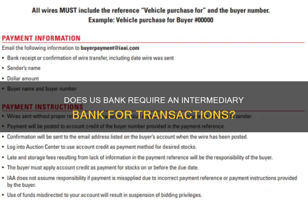does us bank need an intermeidaty bank