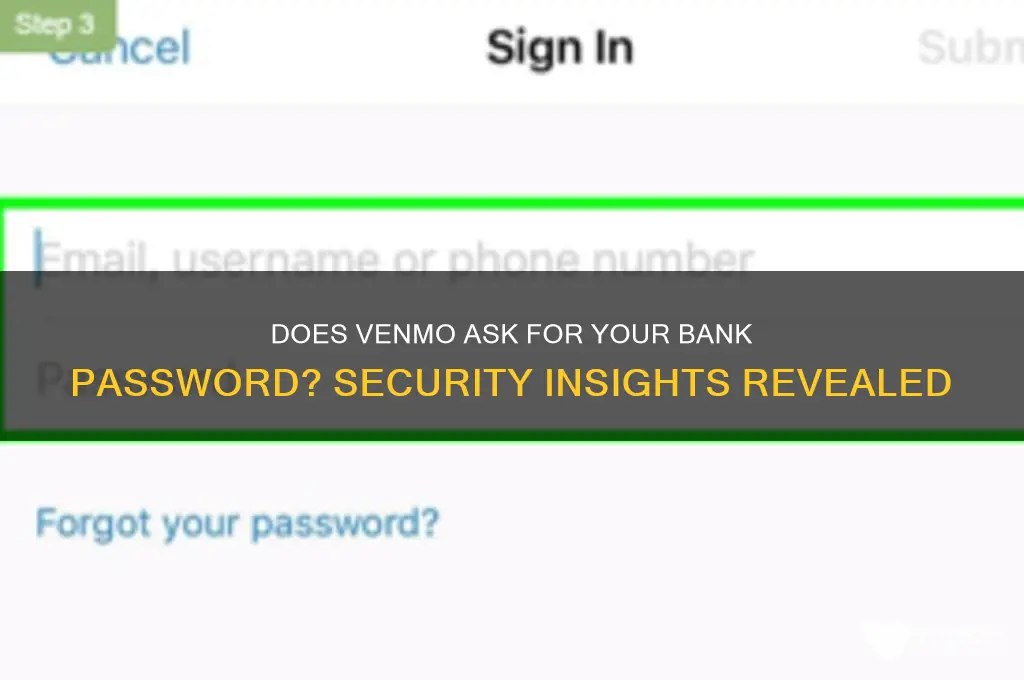 does venmo ask for your bank password