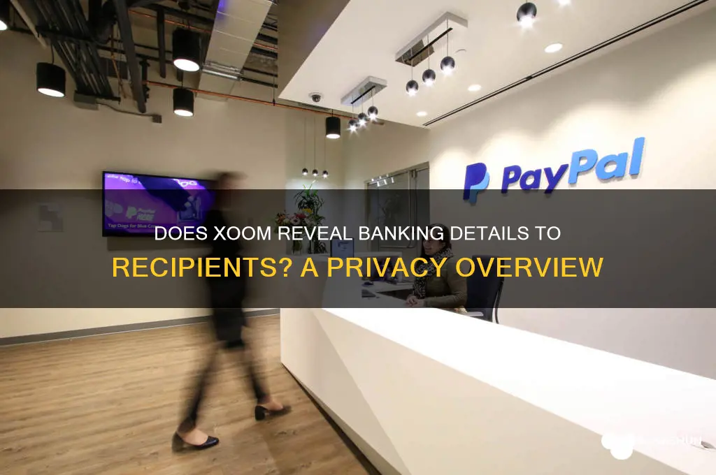 does xoom show banking information to recipient
