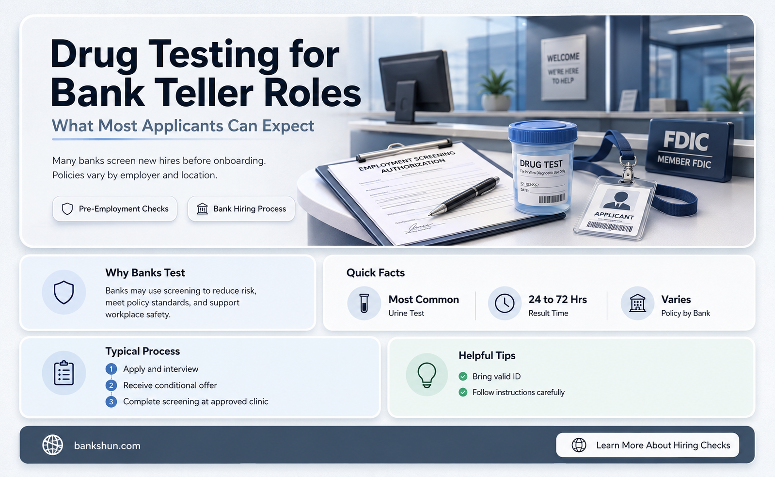 do banks drug test for teller position
