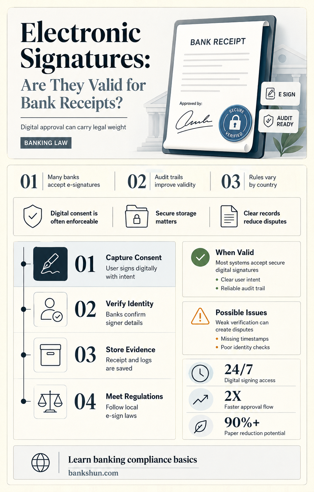 do banks accept electronic signatures on receipts