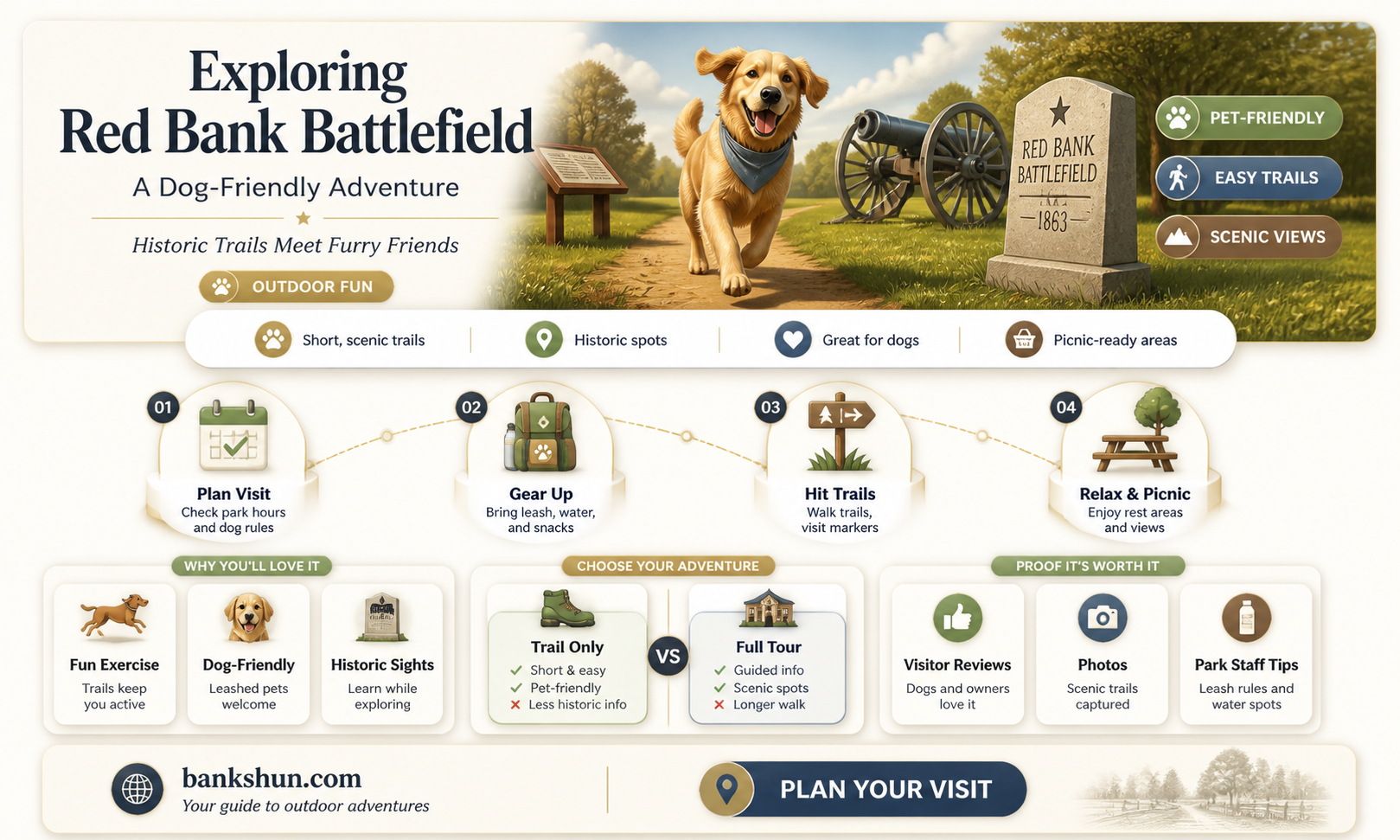 are dogs allowed at red bank battlefield