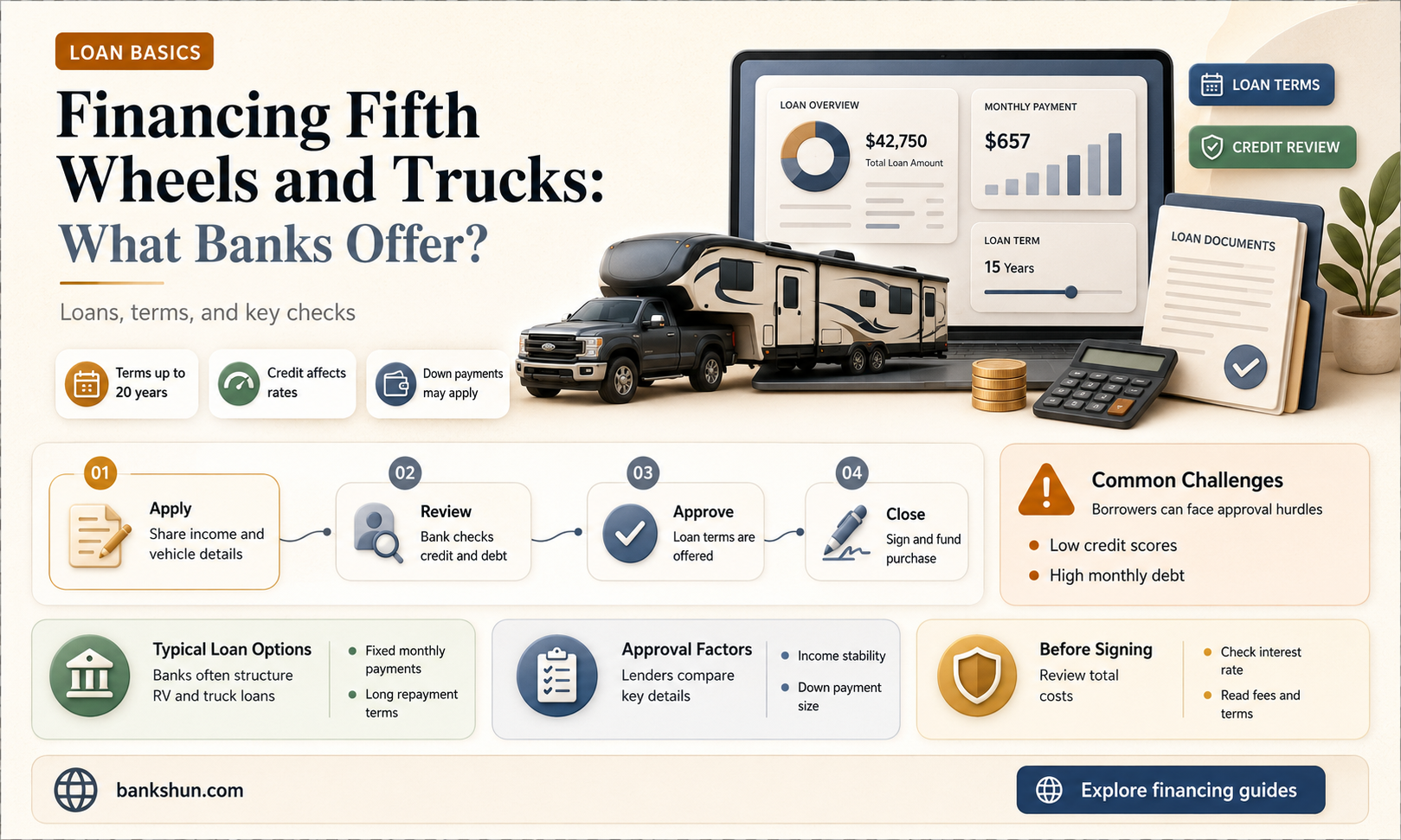 do banks finance 5th wheels and trucks