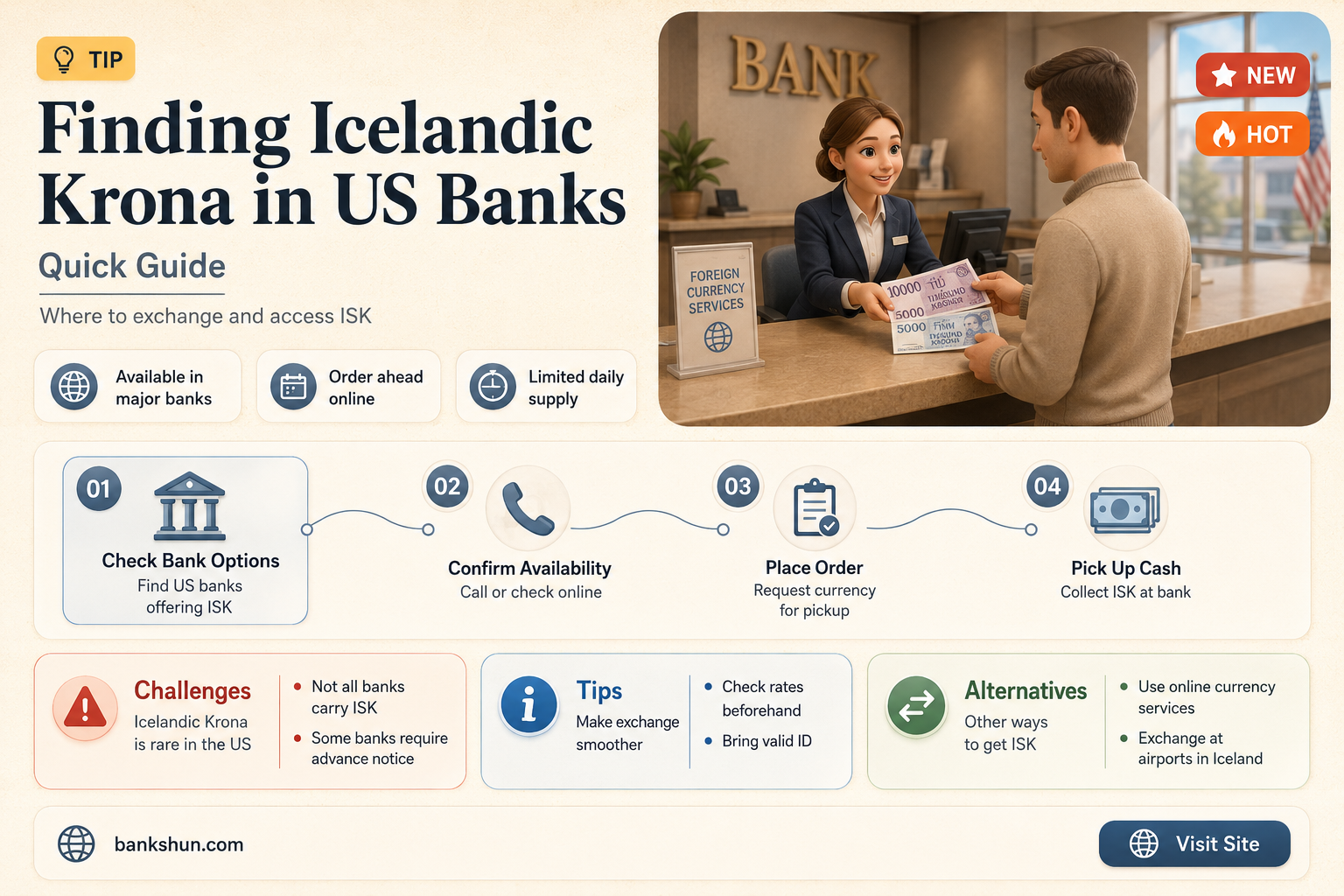do banks in usa have icelandic krona