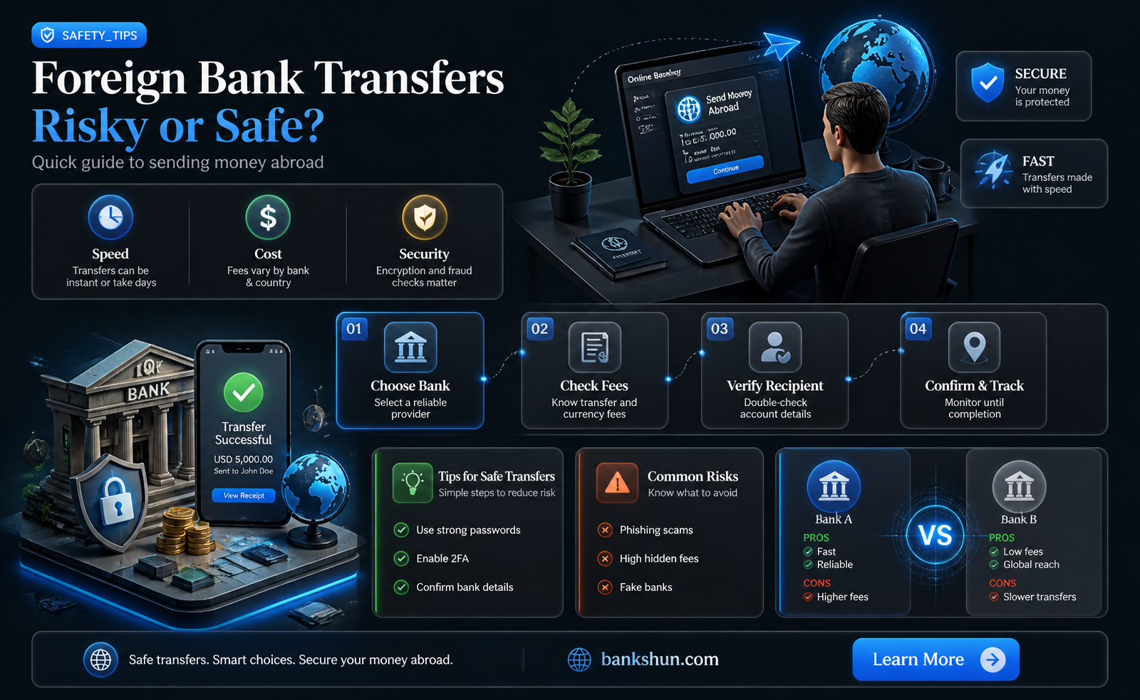are bank transfers risky through foreign countries