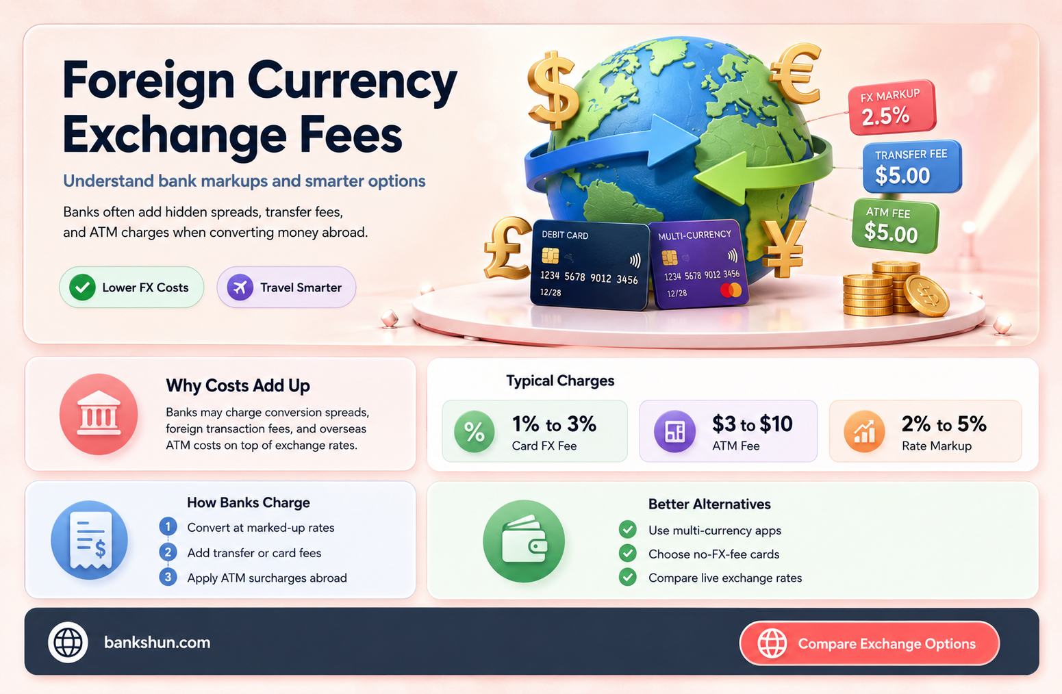 do banks charge to exchange foreign currency