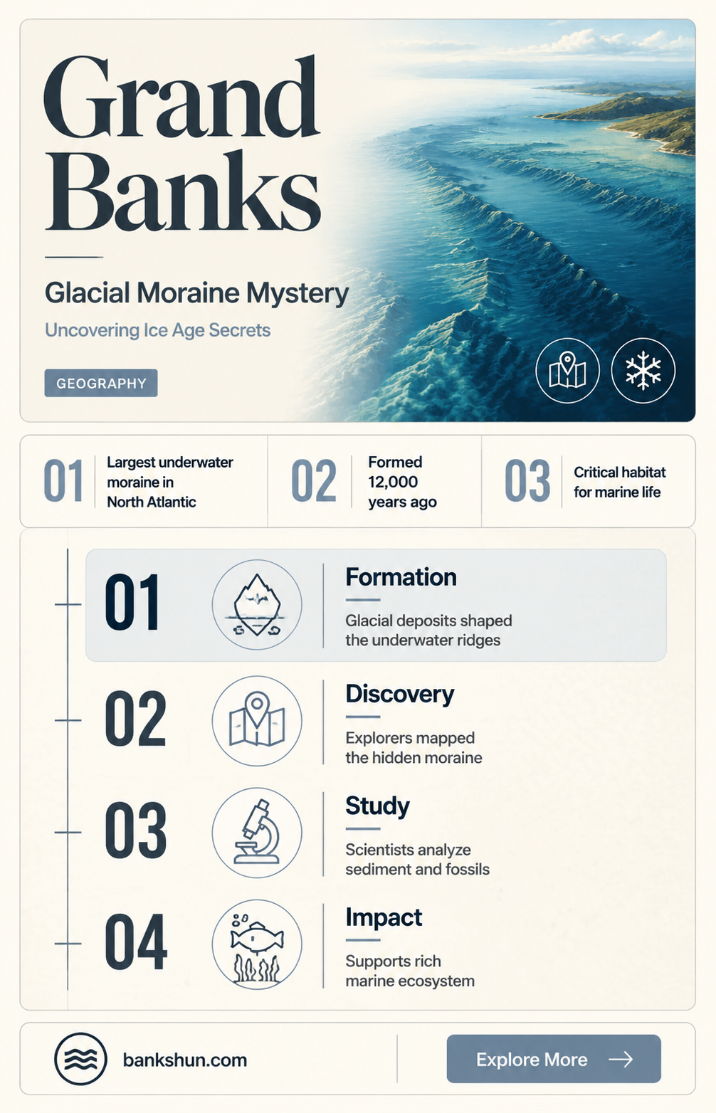 are the grand banks a glacial moraine