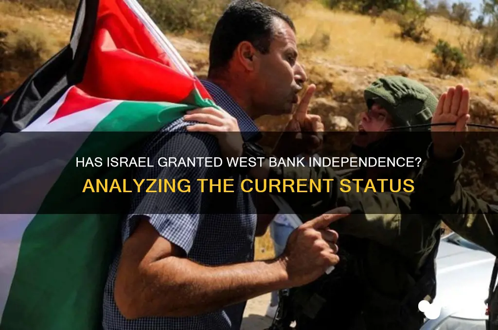has israel granted the w bank independence
