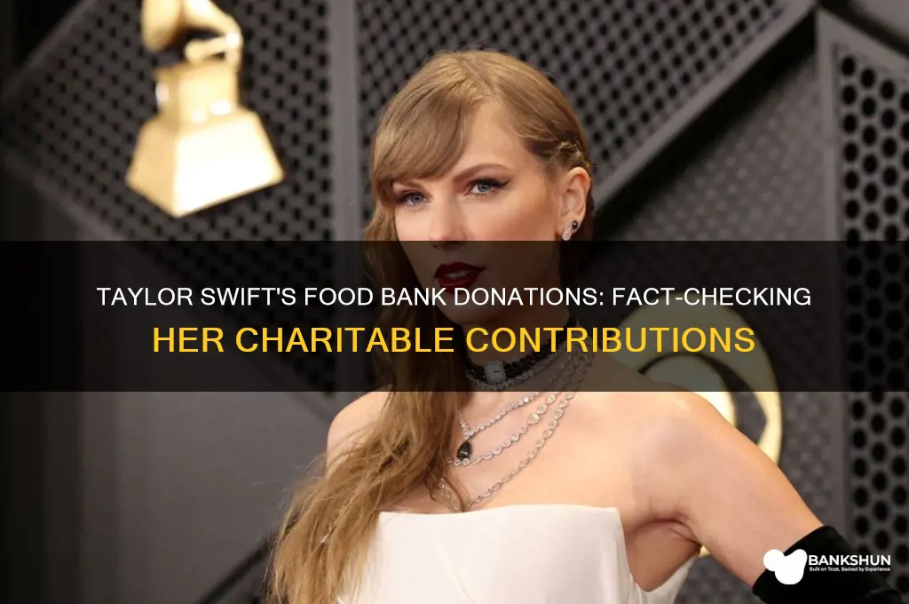 has taylor swift donated to food banks
