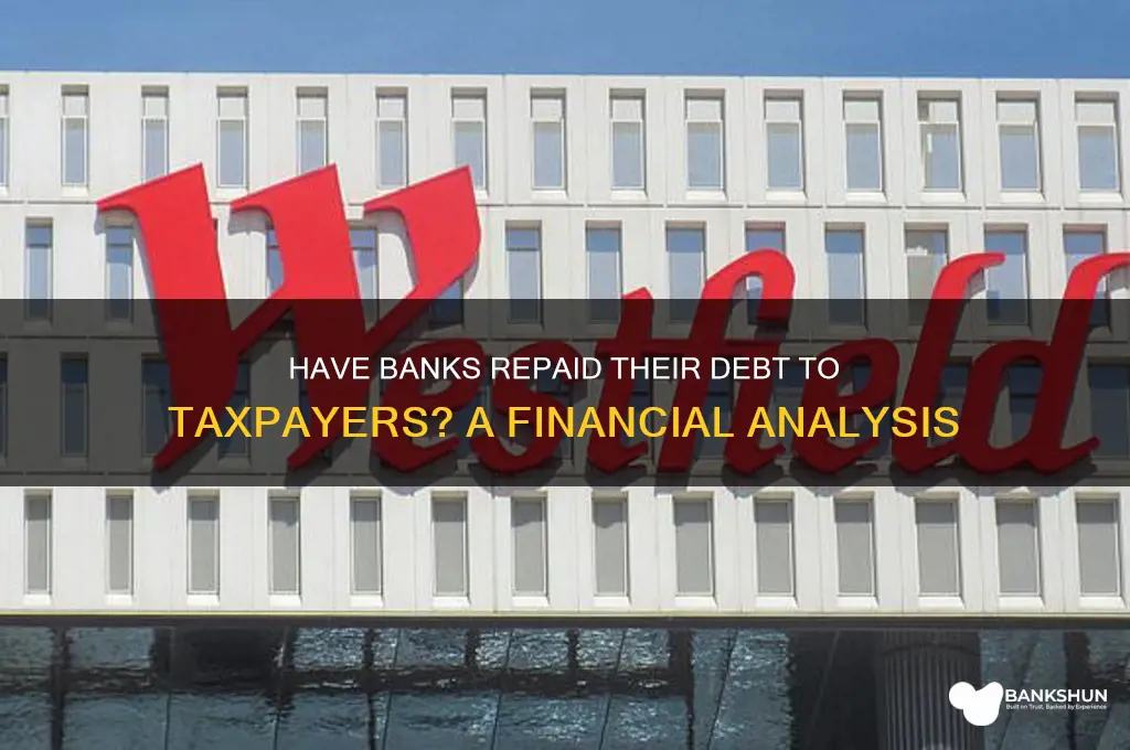 have banks paid back debt to taxpayers