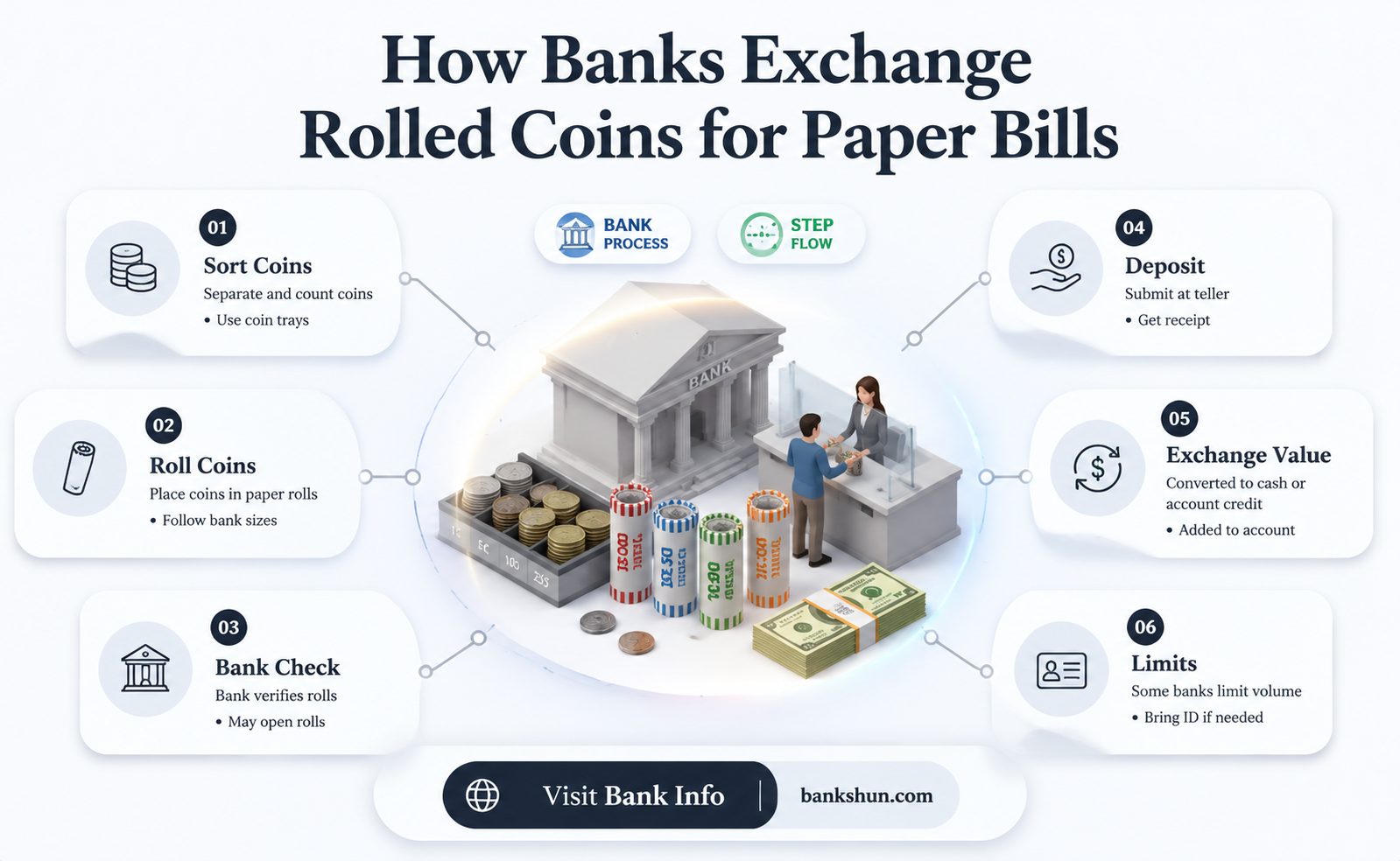 do banks wxchange roled cpins for bills