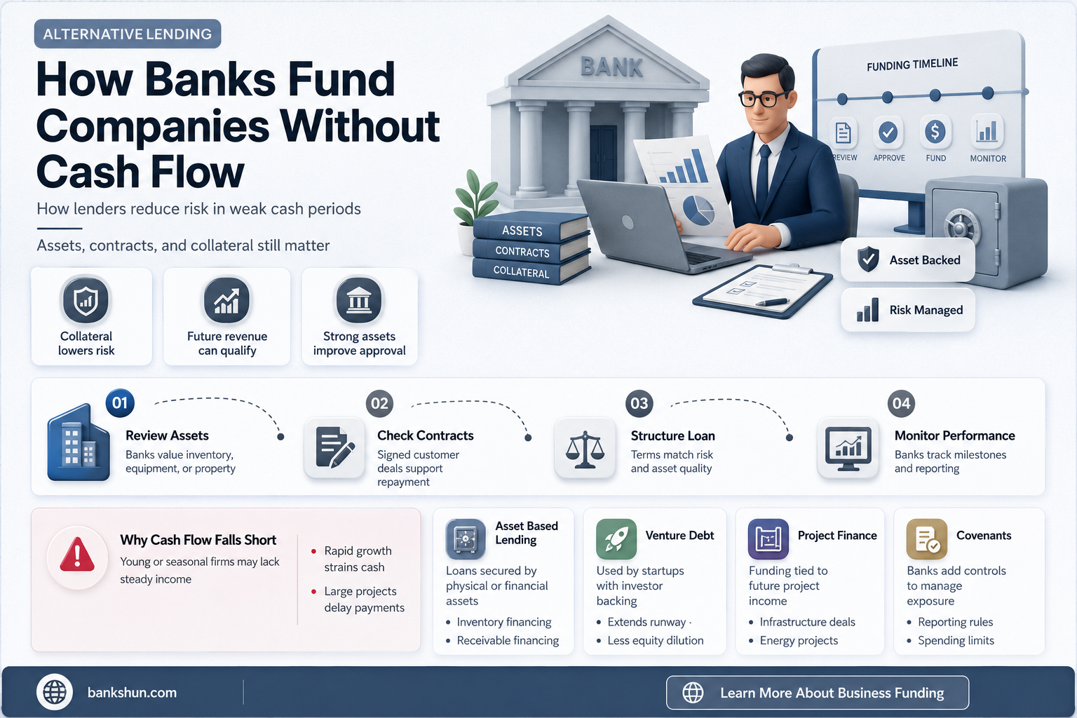 do banks fund companies without cash flow