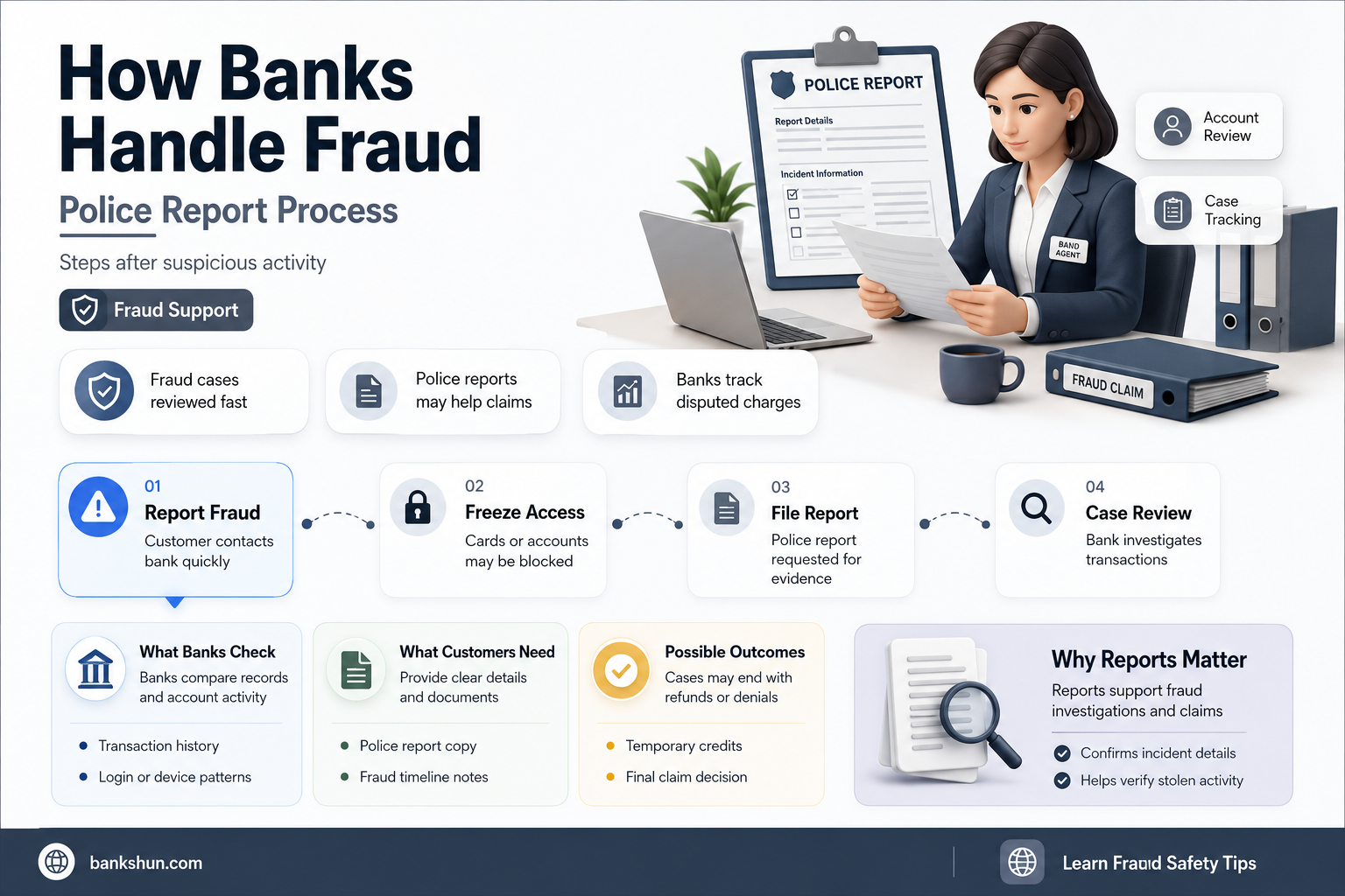do banks file police reports for fraud