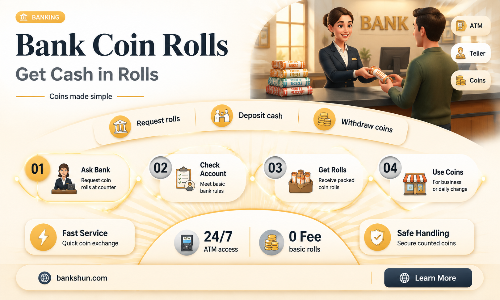 do banks sell roll coins for you