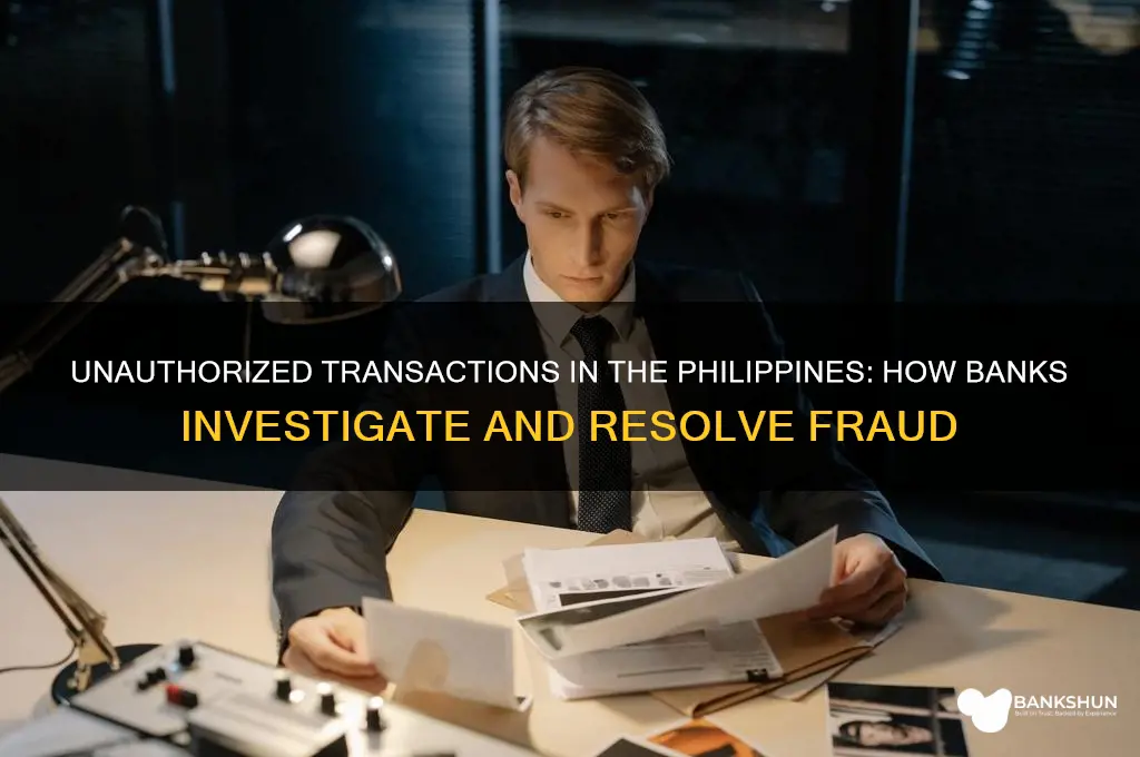 how do banks investigate unauthorized transactions philippines