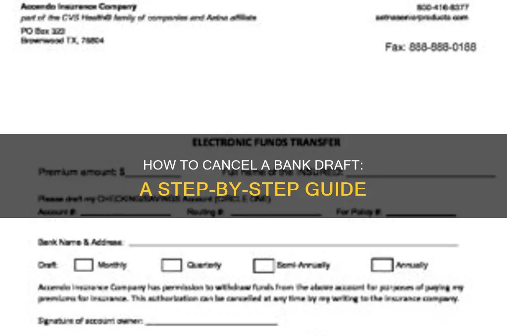 how do i cancel a bank draft