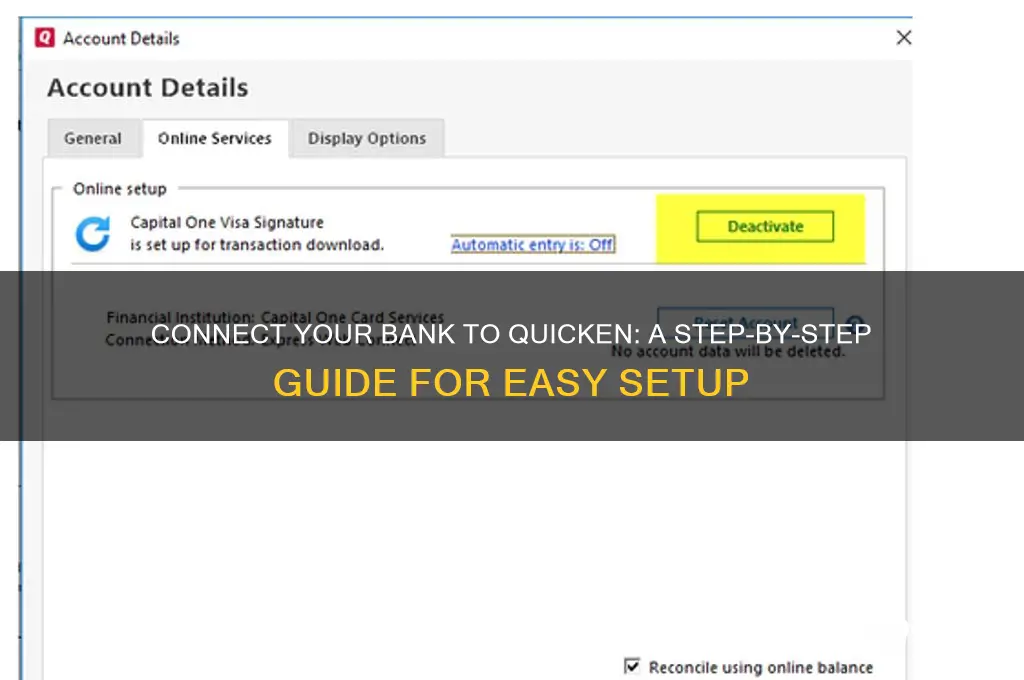 how do i connect bank to quicken