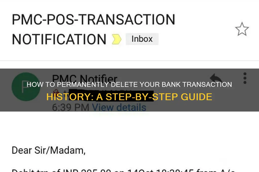 how do i delete bank transaction history