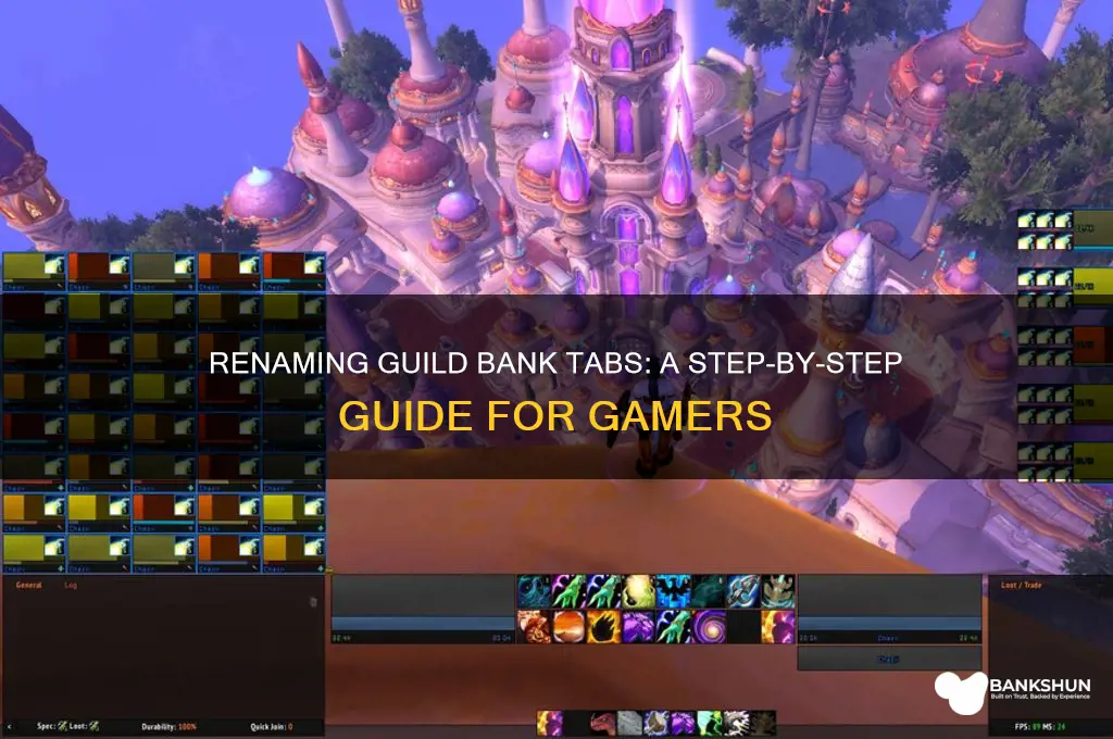 how do i rename guild bank tabs