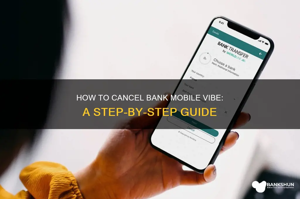 how do icancel my bank mobile vibe