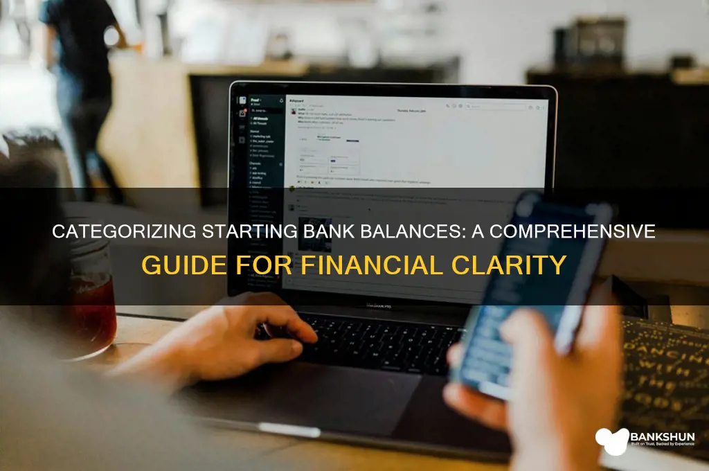 how do you categorize starting bank balances