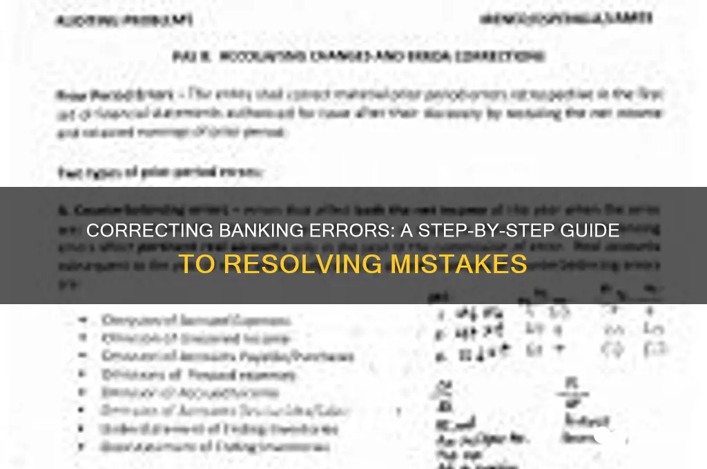 how do you correct a banking error