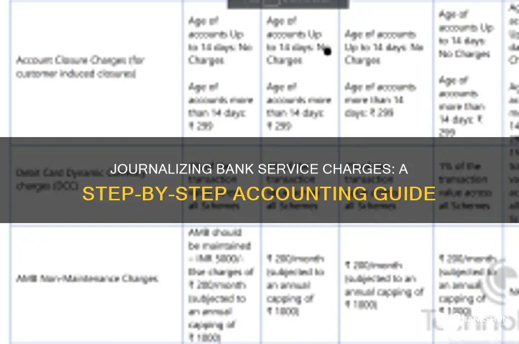 how do you journalize bank service charges