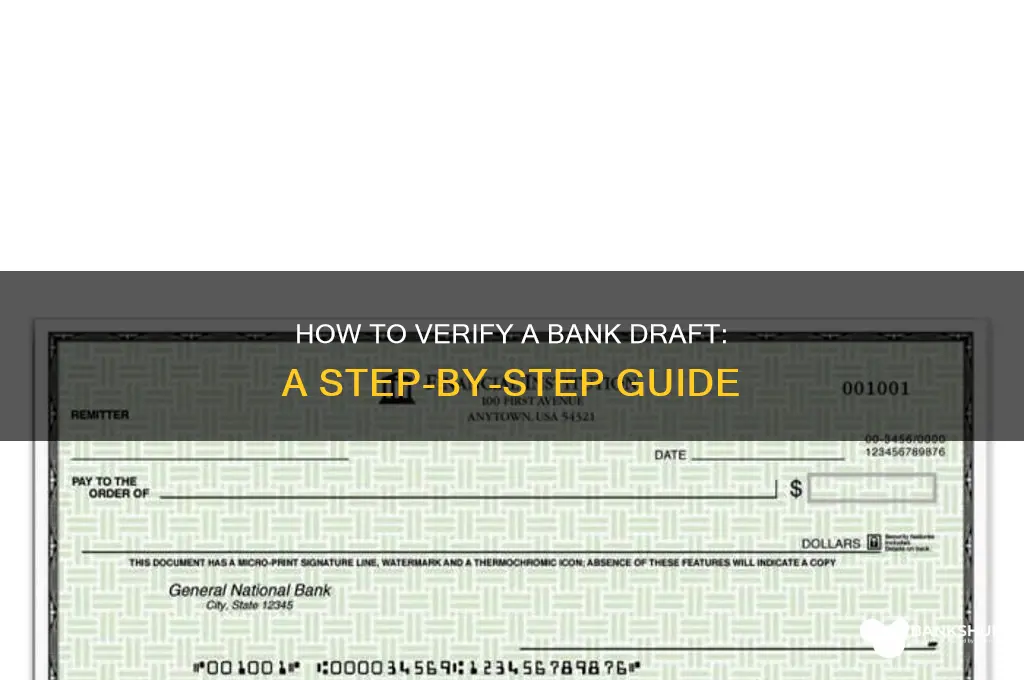 how do you verify a bank draft