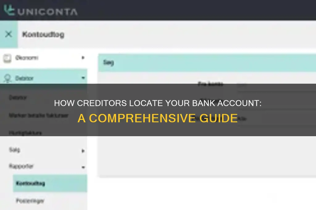 how does a creditor find my bank