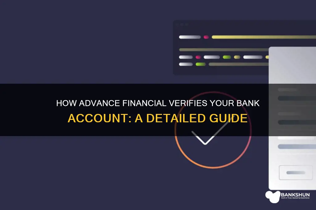 how does advance financial verify your bank