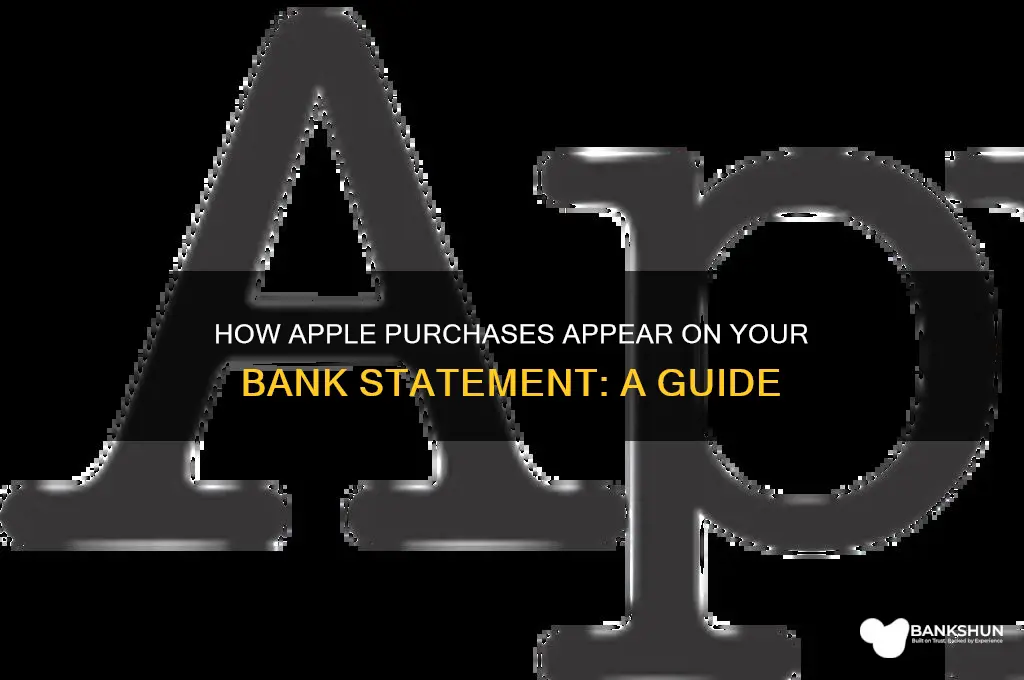 how does apple show in your bank