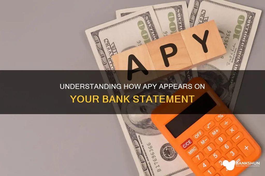 how does apy show up on bank