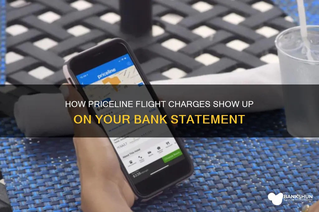 how does priceline flight appear on banking