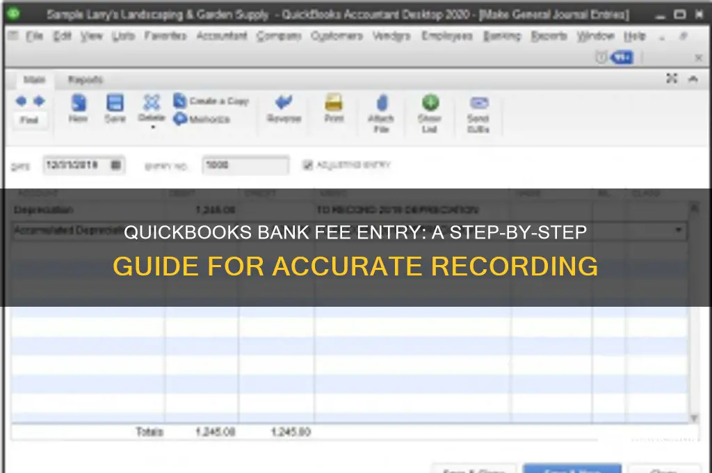 how is bank fees entered in quickbooks