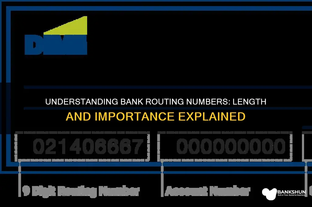 how long are routing numbers for banks