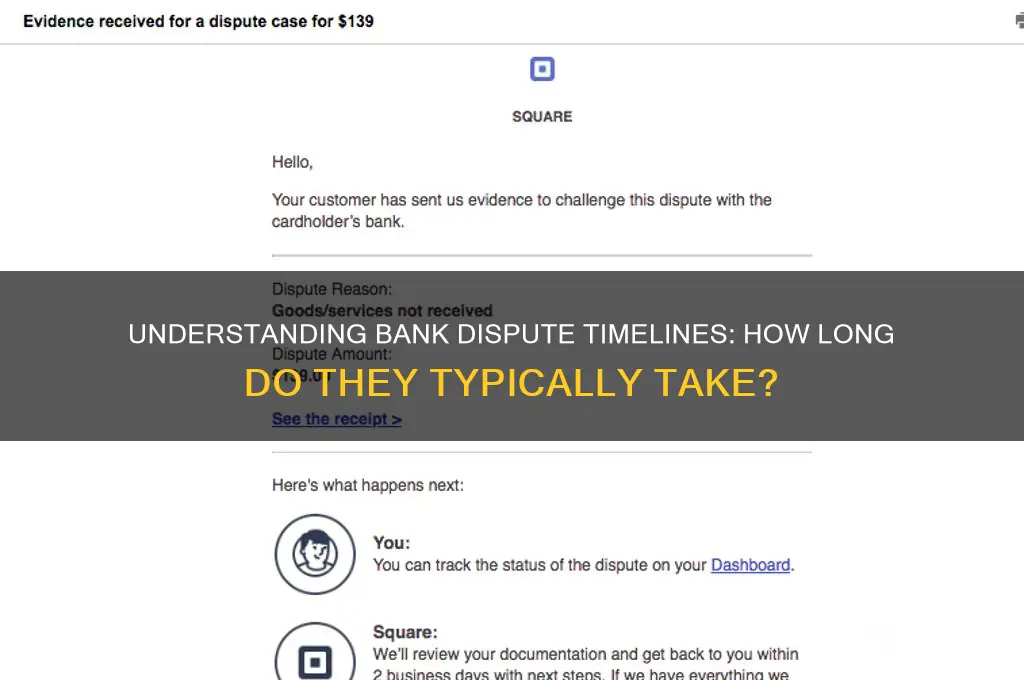 how long do bank dispute usually take