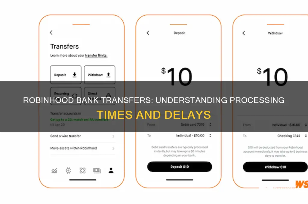 how long do bank transfers take robinhood