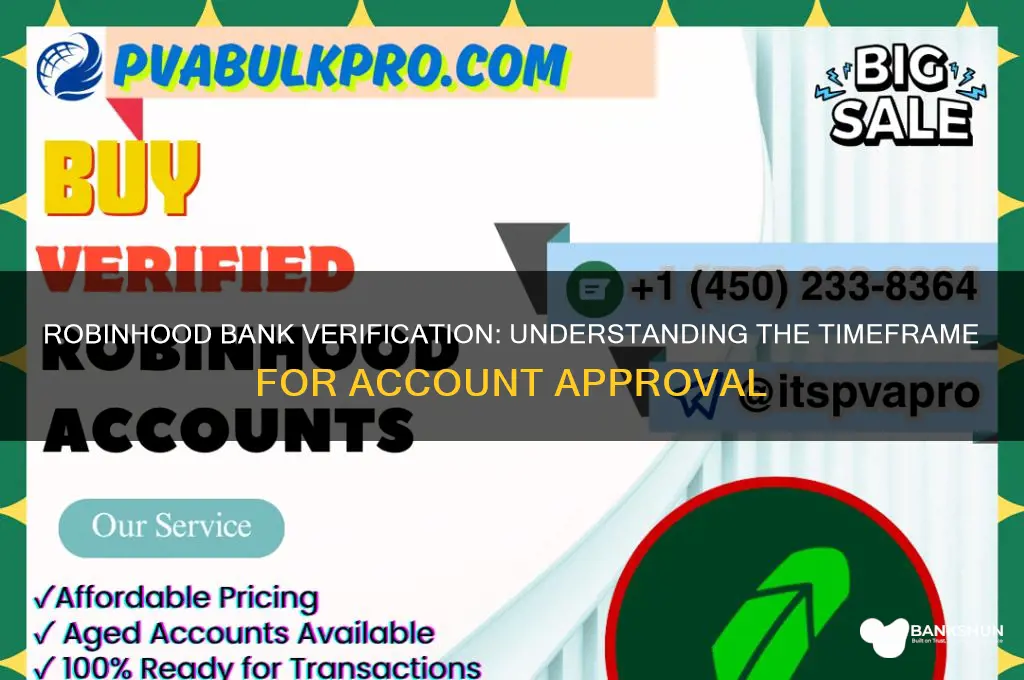 how long does robinhood bank verification take