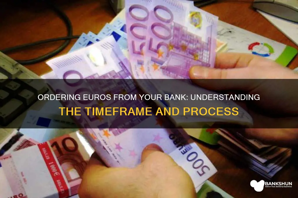 how long to order euros from bank
