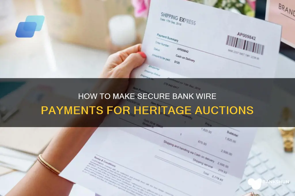how make payment heritage auction bank wire