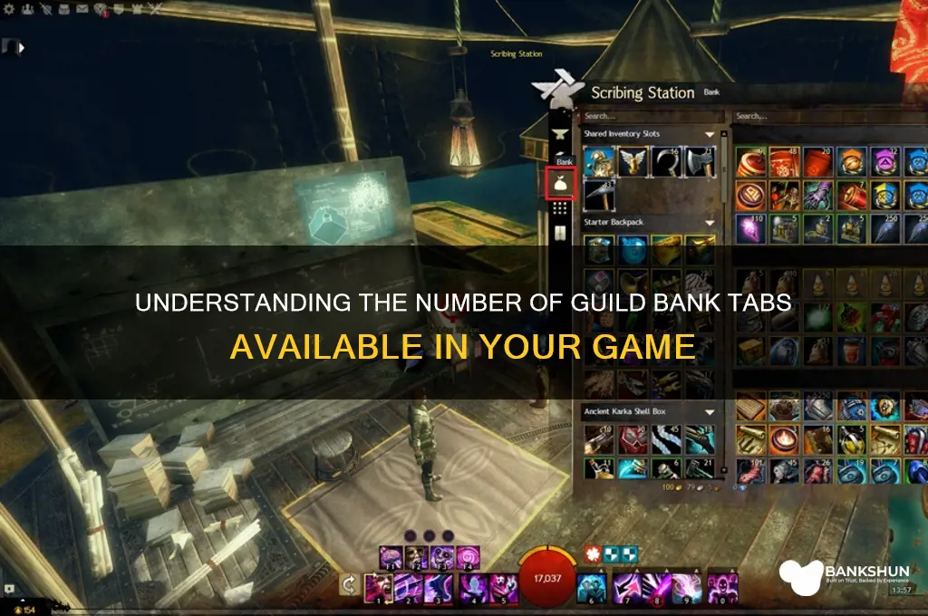 how many guild bank tabs are there