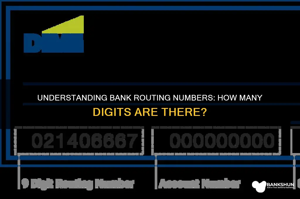 how many numbers are in bank routing