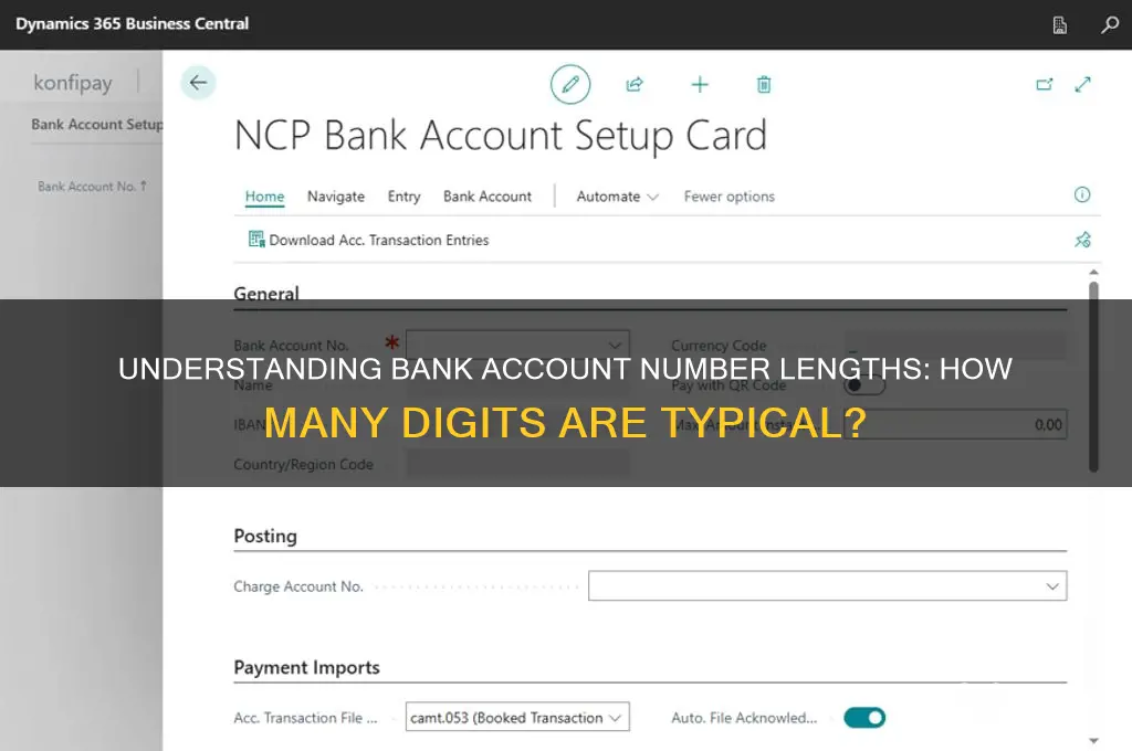 how many numbers do bank acounts have