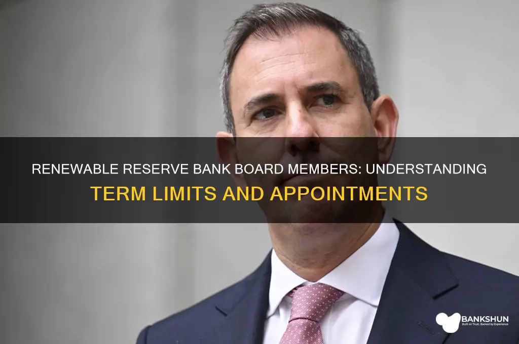 how many reserve bank board members renewable